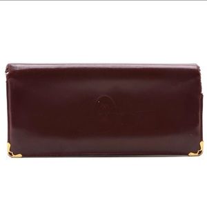 Cartier Bordeaux Leather Logo Embossed Wallet